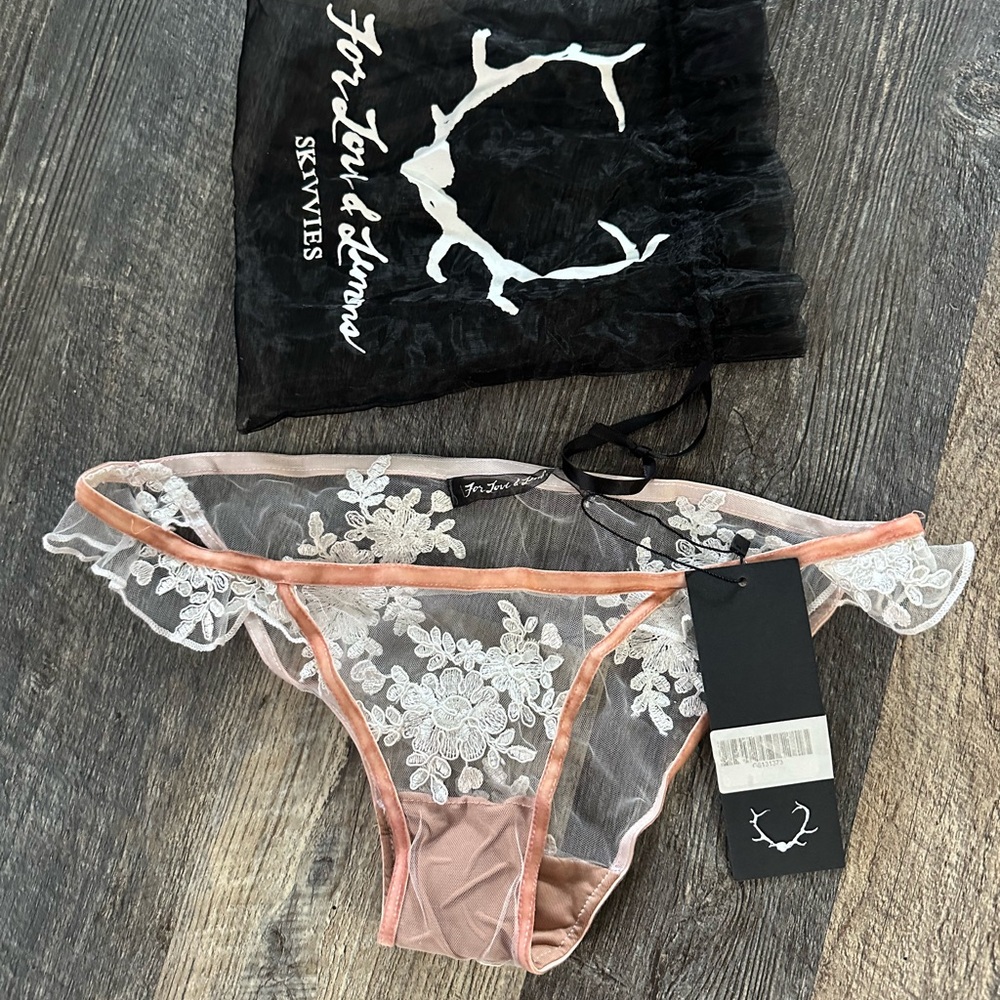 For Love And Lemons embroidered Sheer Lace Panties